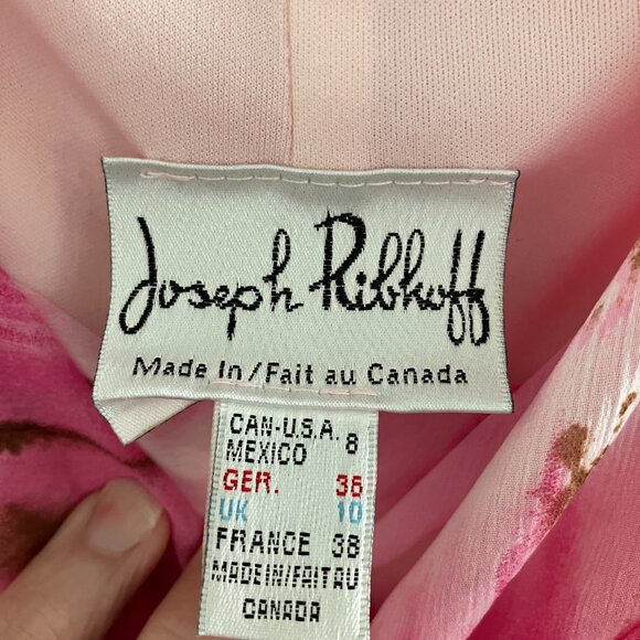 JOSEPH RIBKOFF Multicolored Pink Brown & White Dress Size 8 Ruffle Layer Look. - Picture 6 of 10